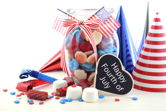 Happy Fourth of July Candy Jar.