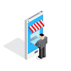 businessman use mobile phone for shopping on-line concept