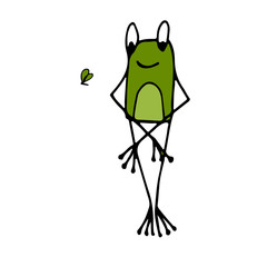 Funny frog, sketch for your design