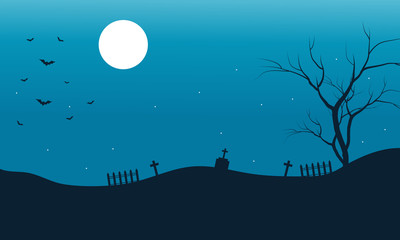 Obraz na płótnie Canvas Silhouette of bat halloween and full moon