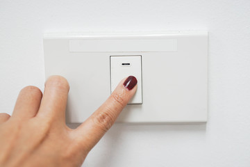 Concept of energy saving by turn the light off