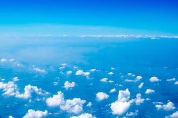 Aerial view of cloud and sky from airplane,Traveling concept