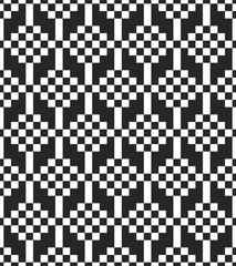 Slavic Folk Seamless Pattern. Repetitive Black and White Embroidery Texture. Vector Ethnic Ornament Background. Ready Pattern Swatche Included in File