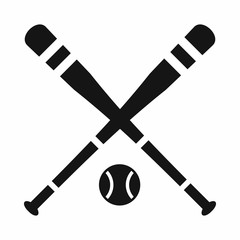 Baseball bat and ball icon, simple style