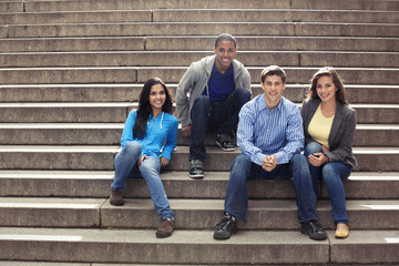 Fototapeta premium Teenage friends spending time together