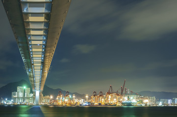 Cutterstone bridge and container port in Hong Kong