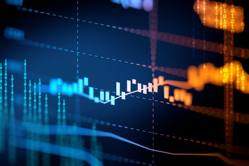 financial graph on technology abstract background
