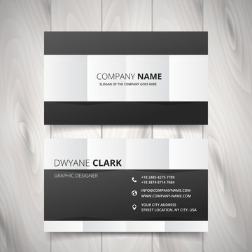 black and white clean business card vector design