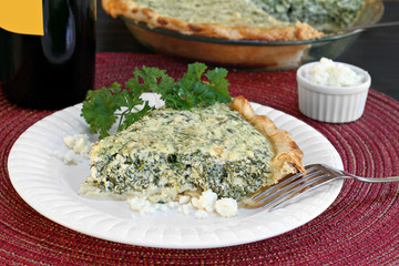 Spinach and feta cheese quiche
