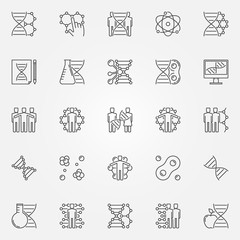 Human cloning icons set