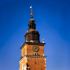 Fototapeta na wymiar krakau krakow Sehenwürdigkeiten Sehenwürdigkeit,polen Turm Hauptplatz