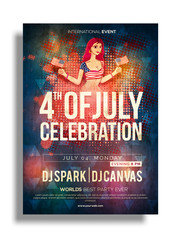 Invitation Card or Pamphlet design for 4th of July.