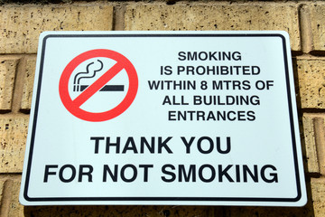 No smoking sign on a wall, Birmingham.