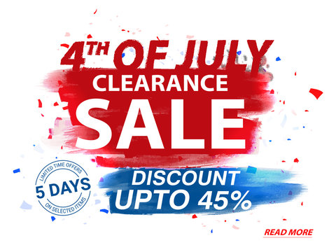 4th of July, Clearance Sale Poster, Banner or Flyer.