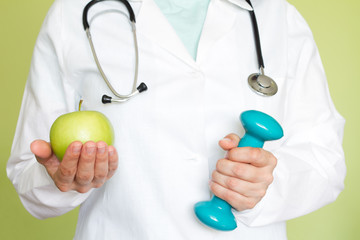 Healthy lifestyle fitness and diet abstract concept with doctor
