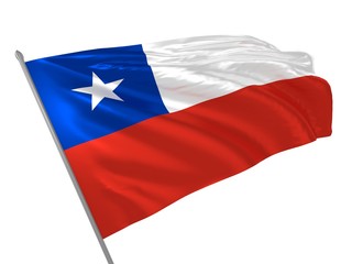 Flag of Chile waving in the wind