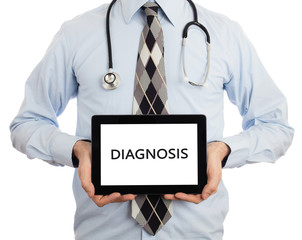 Doctor holding tablet - Diagnosis