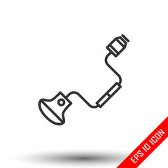 Manual drill icon. Flat icon of hand drill isolated on white background. Vector illustration.