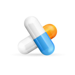 Color Pills Capsules. Vector