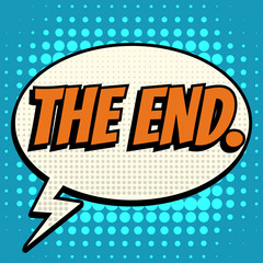 The end comic book bubble text retro style