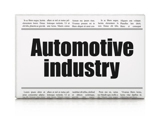 Manufacuring concept: newspaper headline Automotive Industry