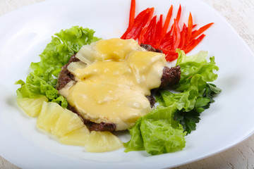 Pork with pineapple and cheese