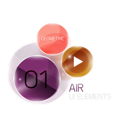 Abstract glass circles with sample text. Option info banner