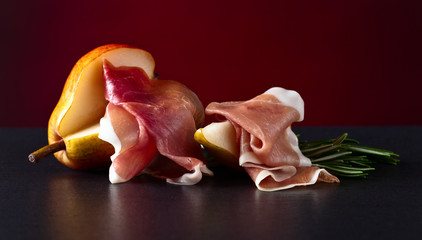  Spanish jamon with pear and rosemary