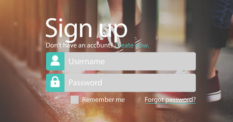 Sign-up Account Apply Enter File Join List Register Concept
