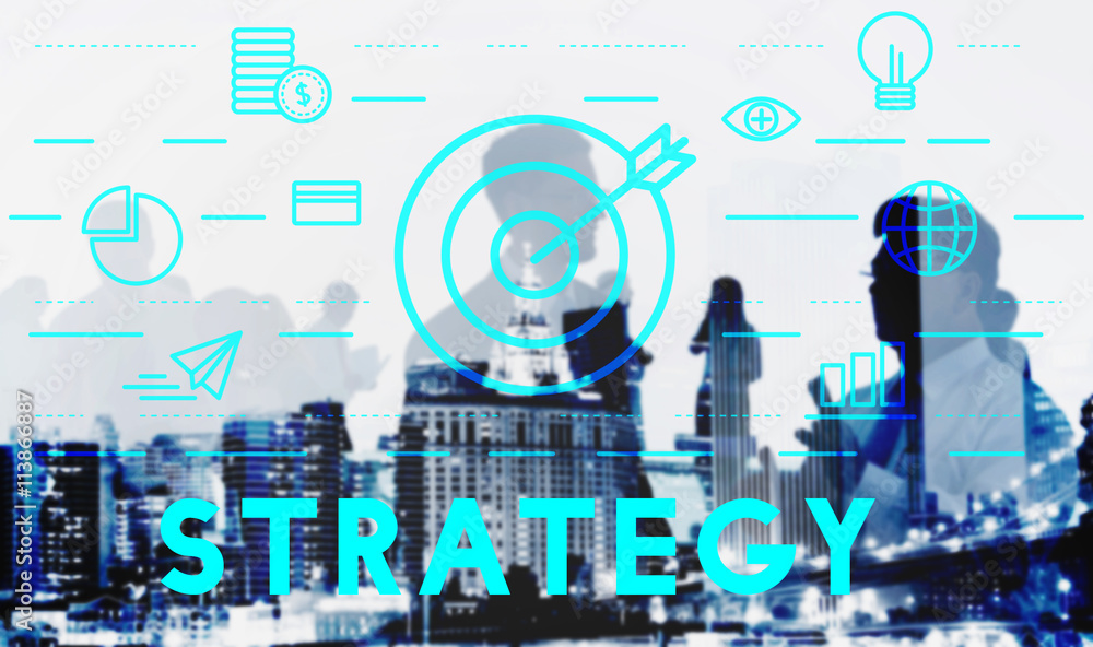 Poster strategy target mission objective graphics concept