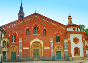 Obraz premium Facade of the Basilica of Sant'Eustorgio,Milan,Italy