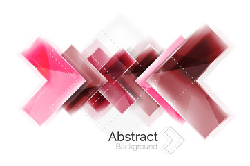 Colorful glossy arrow shapes. Abstract background