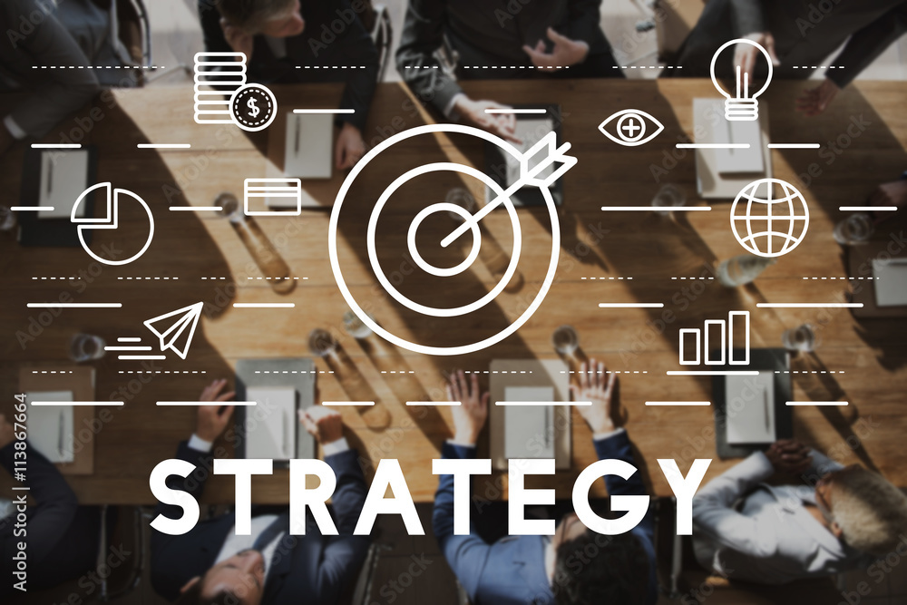 Poster strategy target mission objective graphics concept