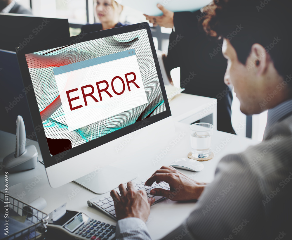 Poster error disconnect warning failure abend concept