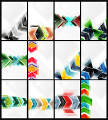 Collection of arrow abstract backgrounds
