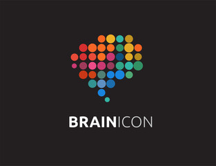 Brain, Creative mind, man head, learning and design icon