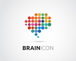 Brain, Creative mind, man head, learning and design icon