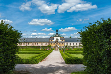 Baroque garden church statues state castle hospital Kuks, Czech republic