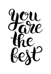 black and white modern calligraphy positive quote you are the be