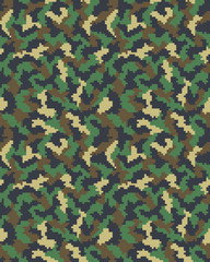 Digital fashion camouflage pattern, seamless vector