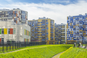 New homes in the village of Kudrovo, Leningrasky region