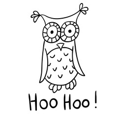 Cute cartoon wise owl