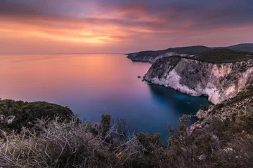 Crédence de cuisine en verre imprimé Plage de Navagio, Zakynthos, Grèce Zakynthos island the beautiful sunset from Keri