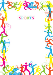 Sports Colorful Frame, Sports, athletics, Games, Symbol