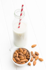 Almond milk and almonds.