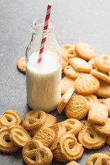 sweet biscuits and fresh healthy milk