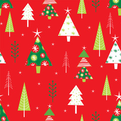 seamless background with christmas tree design 