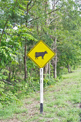 signboard for cows protection