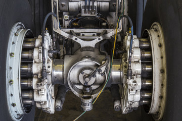 airplane landing gear detail view