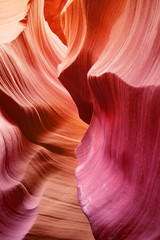 color hues of sandstone inside the antelope canyon